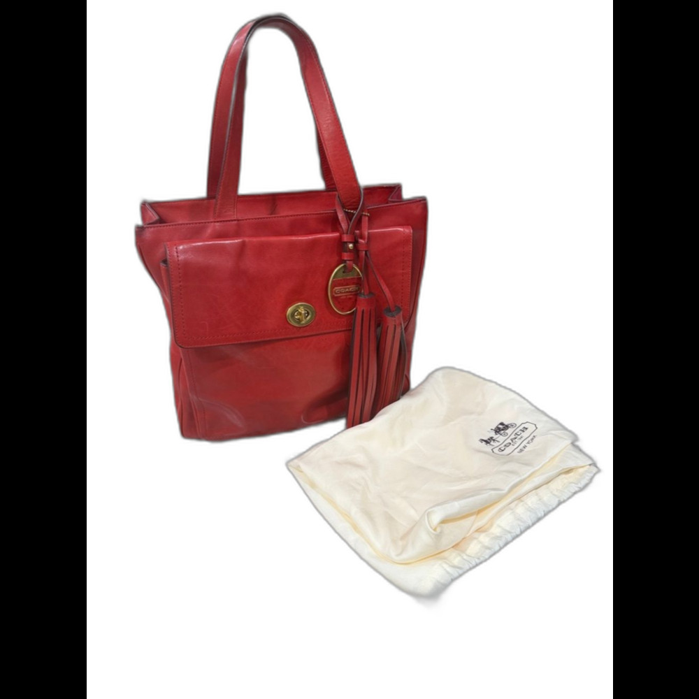 COACH POCKET TOTE LEGACY AMERICAN ICONS 19982 W/OG TASSEL HANGTAG & BRASS FOB